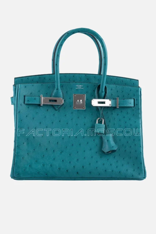 Hermes Birkin 30 Vert Verone Ostrich PHW