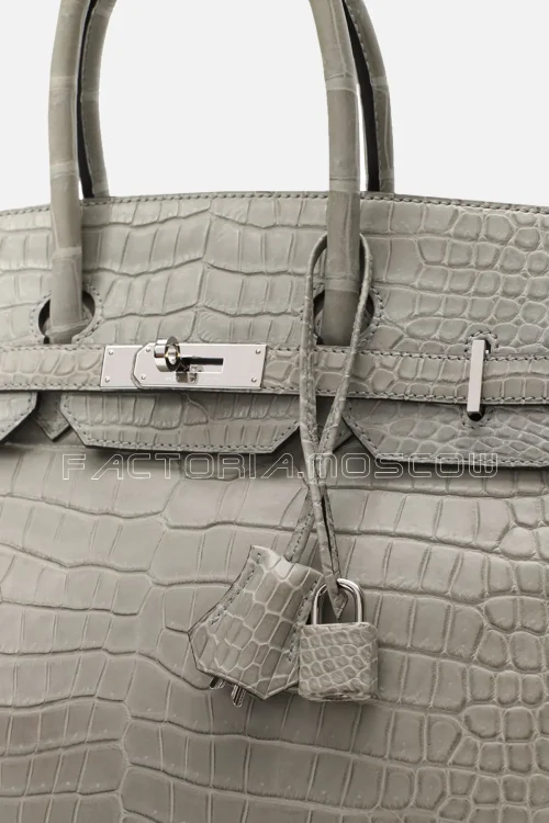 Hermes Birkin 35 Alligator Matte Colour Gris Pearl PHW