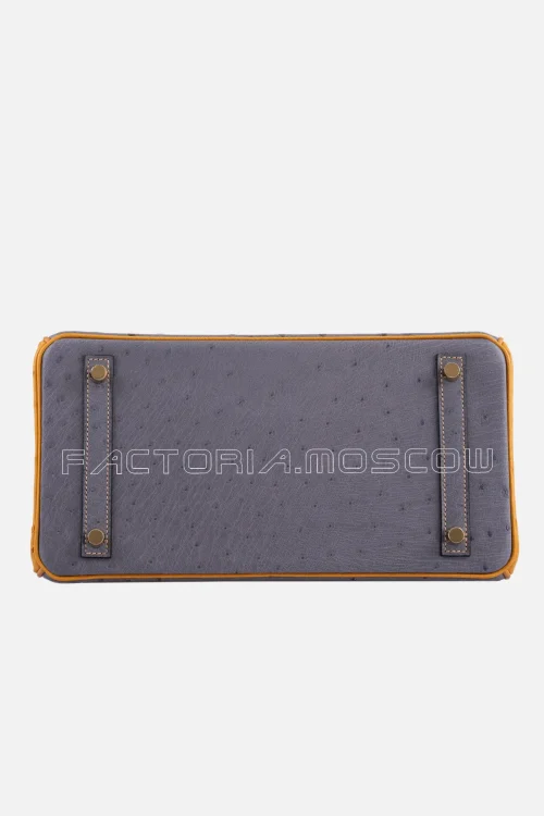 Hermes Birkin 30 HSS Gris Agate & Saffron Ostrich GHW