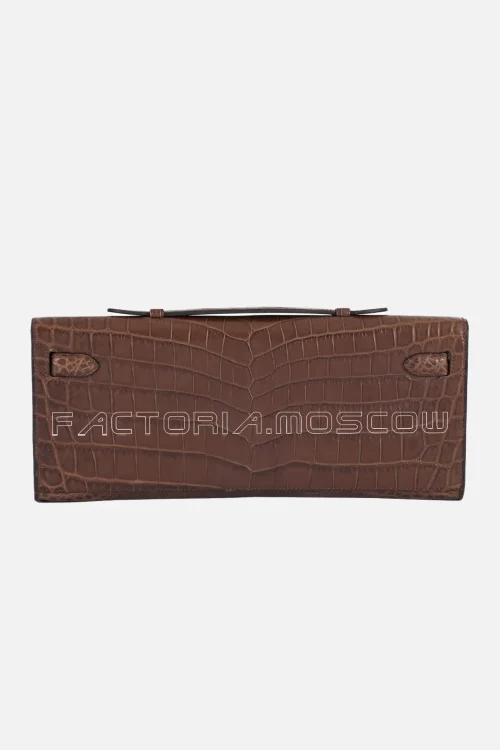 Hermès Kelly Cut Cacao Matte Niloticus Crocodile GHW