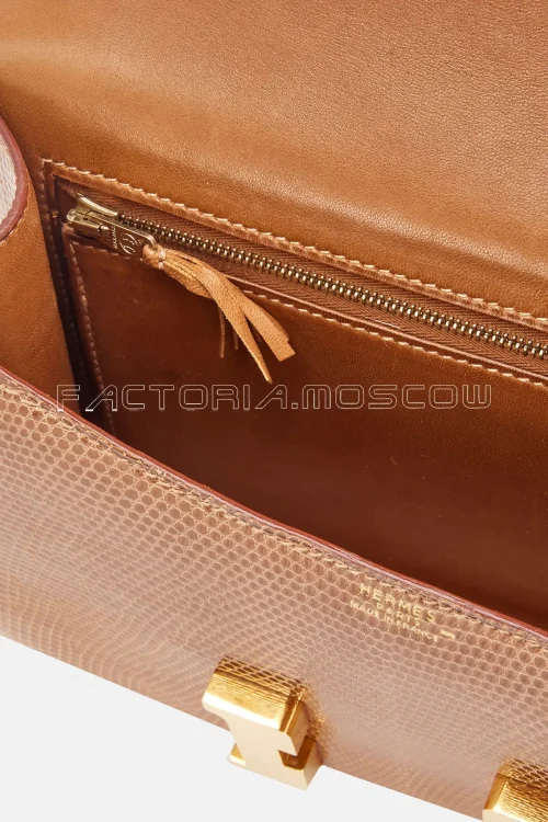 Hermes Constance 18 Shiny Varanus Niloticus Lizard Sesame GHW
