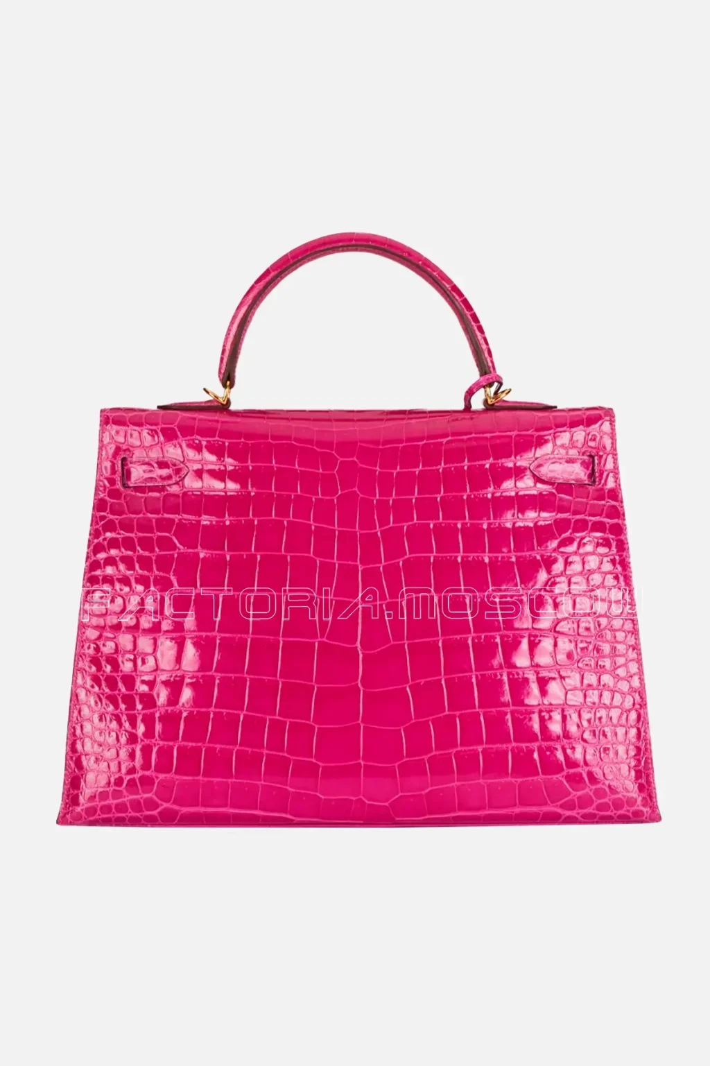 Hermès Kelly Sellier 35 Shiny Porosus Crocodile Colour Rose Scheherazade GHW