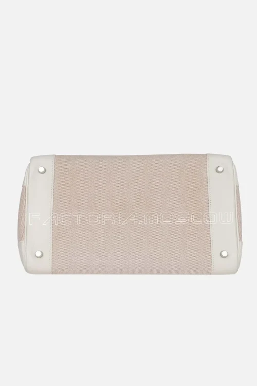 Hermès Birkin 35 Barenia And Toile H Colour White PHW