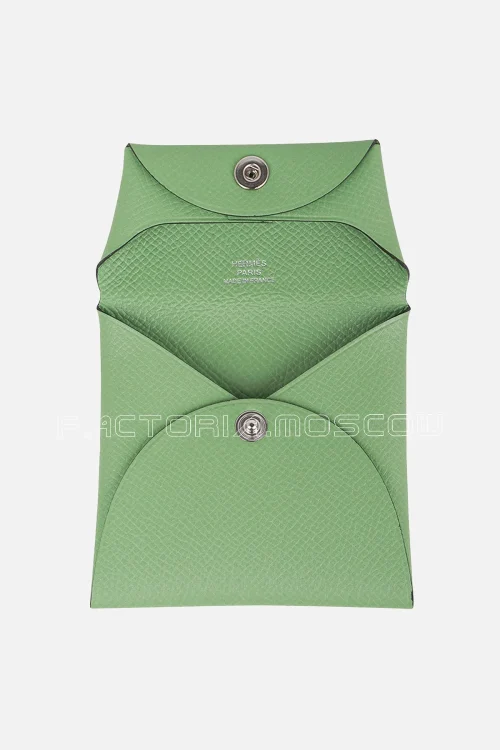 Hermes Bastia Change Purse Epsom leather Vert Criquete