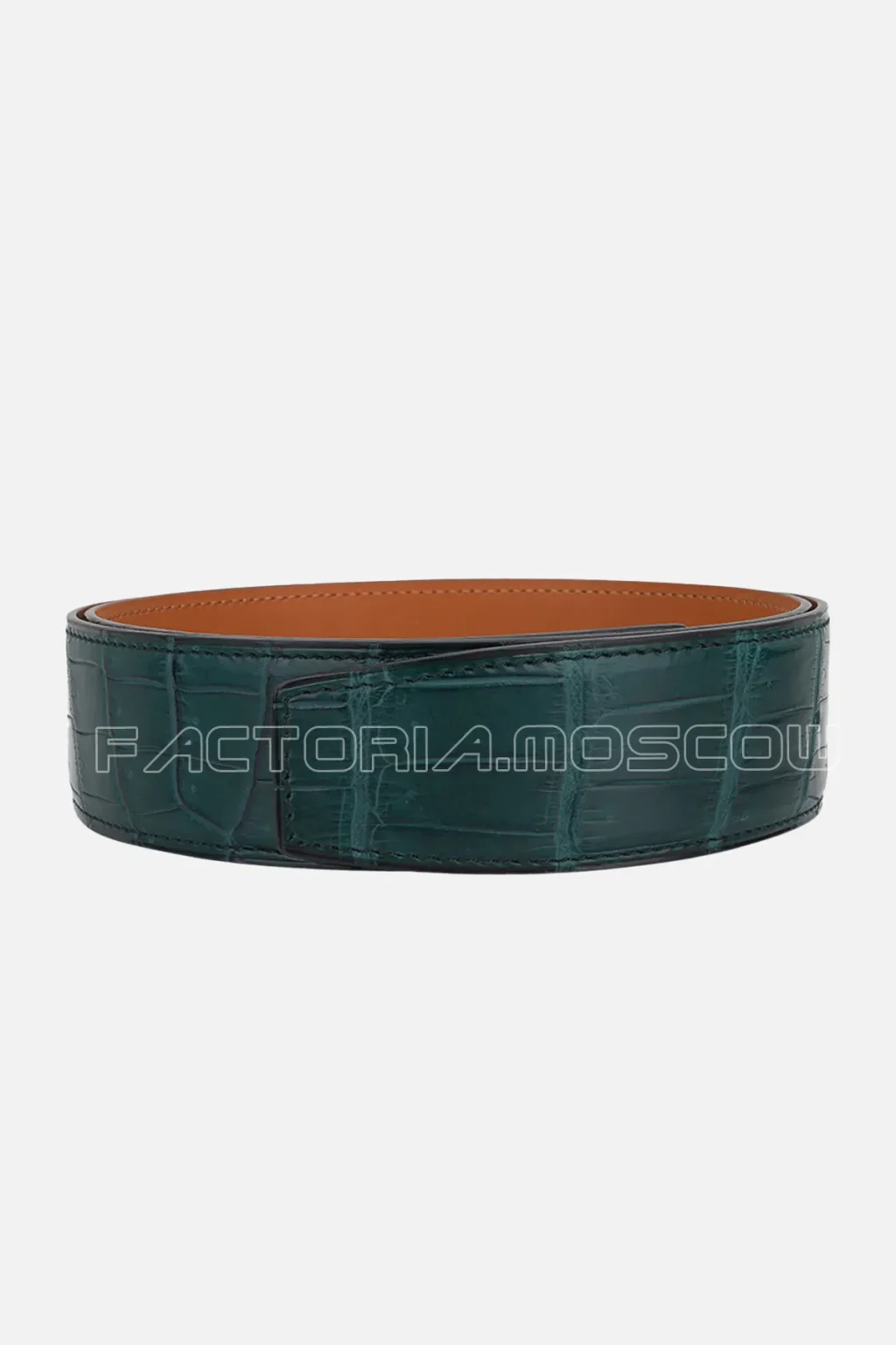 Hermes Constance Belt 42 Porosus Matte Crocodile Vert Titan/Gold