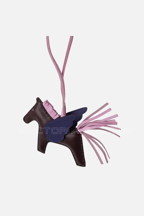 Hermes Pegase Rodeo PM Bag Charm Rouge Sellier / Bleu Sapphire /Mauve Sylvestre