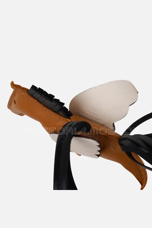 Hermes Rodeo PM Pegase Bag Charm Sesame / Nata / Black New w/Box