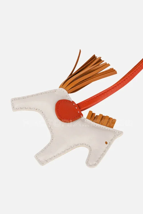 Hermes Rodeo PM Bag Charm Craie / Sesame / Cornaline