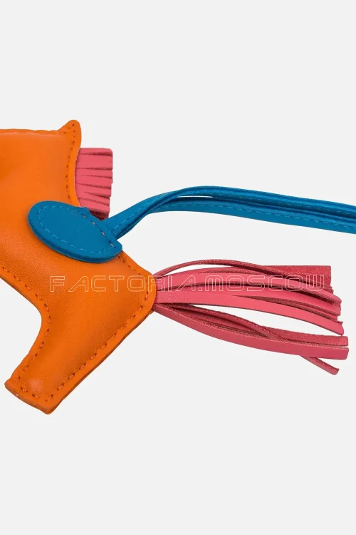 Hermes Rodeo PM Bag Charm Orange Poppy / Blue Zanzibar / Rose Azalee