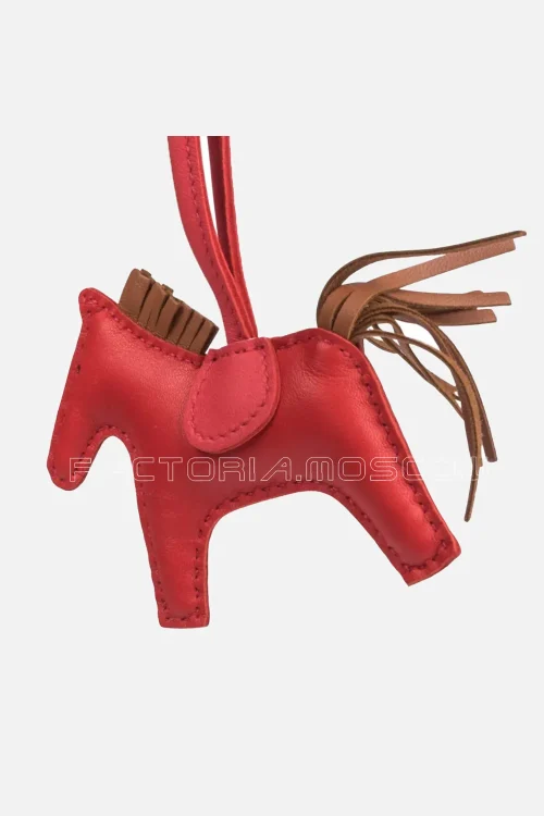 Hermes Rodeo PM Bag Charm Rouge Indienne / Bougainvillea / Gold New w/ Box