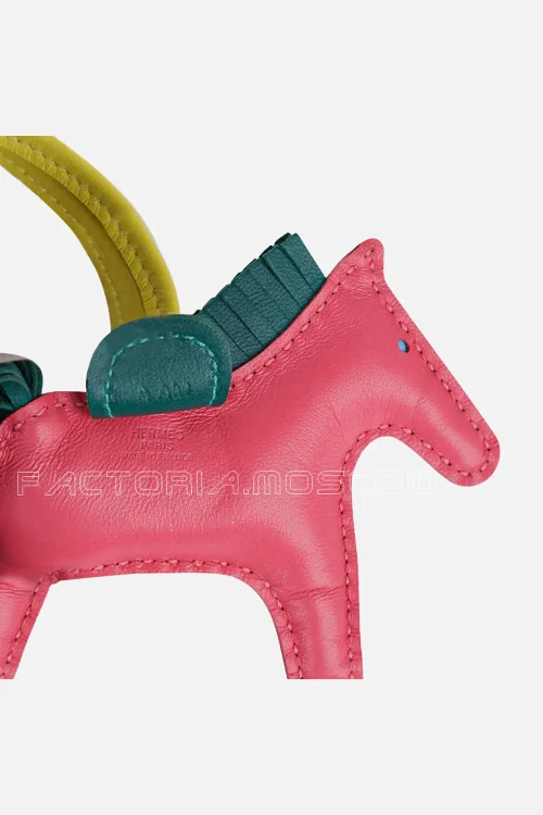 Hermes Rodeo PM Bag Charm Rose Azalee/ Malachite / Lime