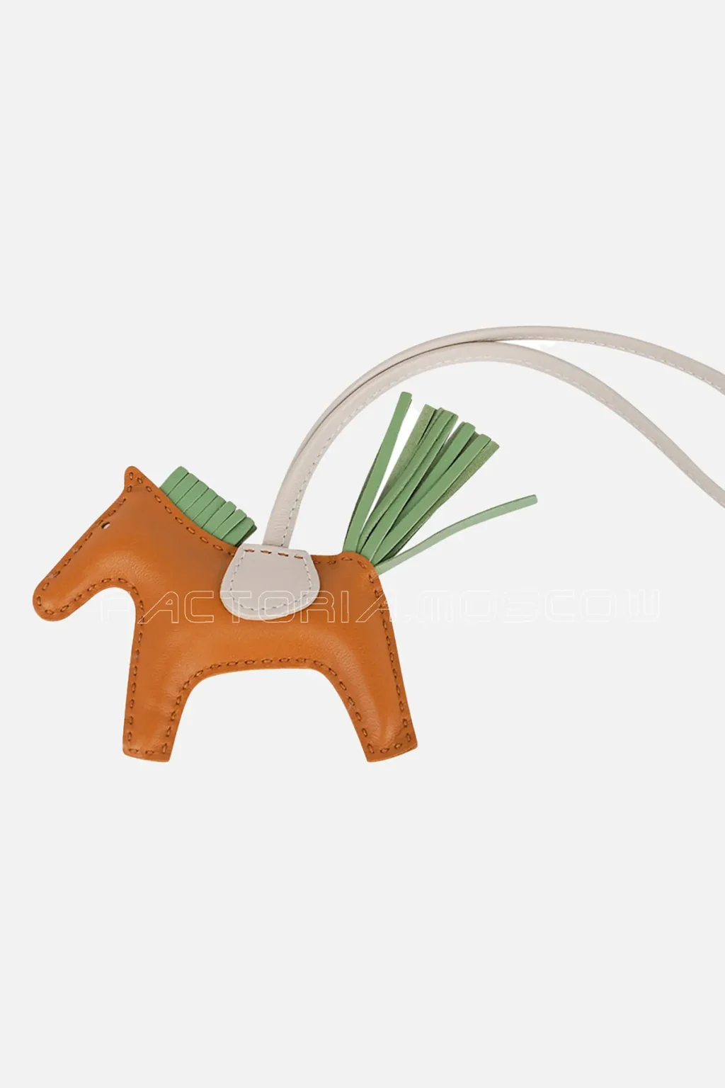 Hermes Rodeo PM Bag Charm Sesame / Vert Criquet / Craie