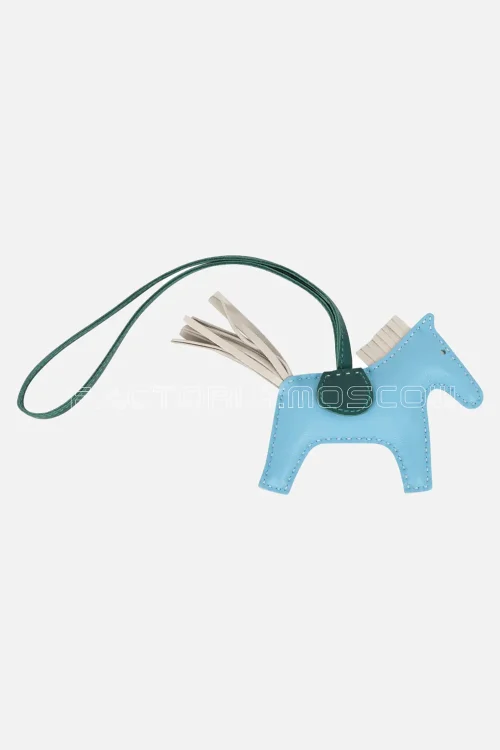 Hermes Rodeo PM Bag Charm Blue Celeste / Malachite / Craie