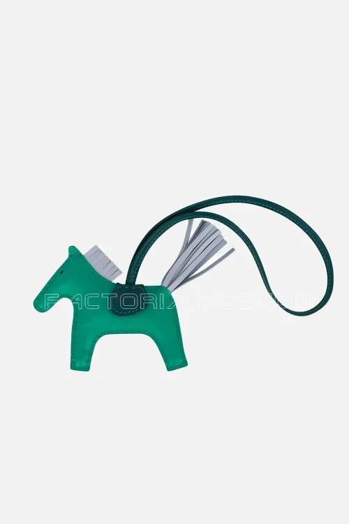 Hermes Rodeo PM Bag Charm Menthe / Bleu Brume/ Malachite