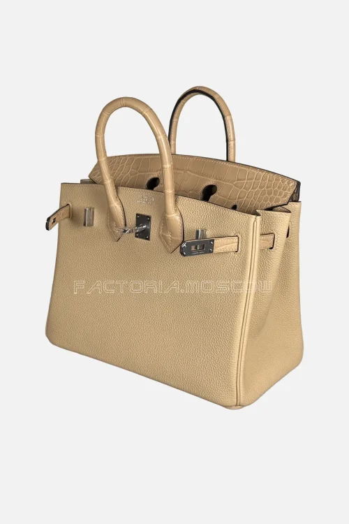 Hermes Birkin Touch 25 Alligator Matte/Togo Colour Trench Hardware PHW