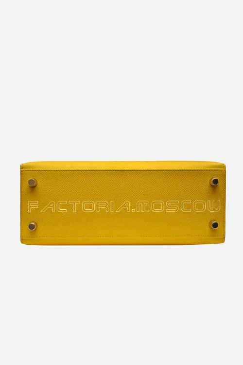 Hermès Kelly Sellier 25 Epsom Colour Jaune De Naples GHW