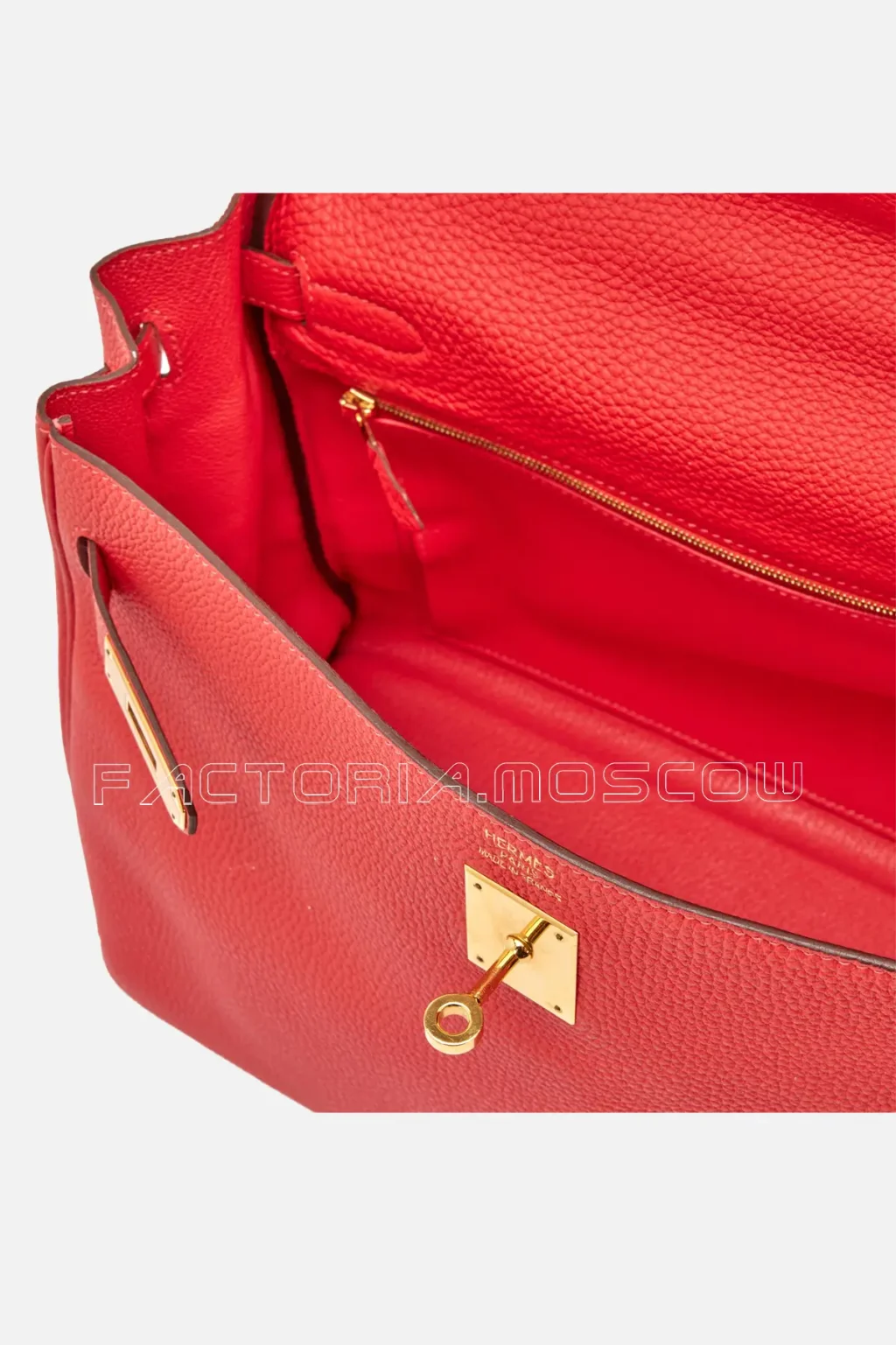 Hermès Kelly Retourne 35 Clemence Colour Rouge Pivoine GHW