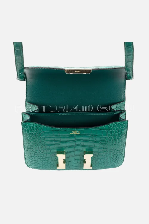 Hermès Constance 18 Matte Alligator Malachite Permabrass Hardware