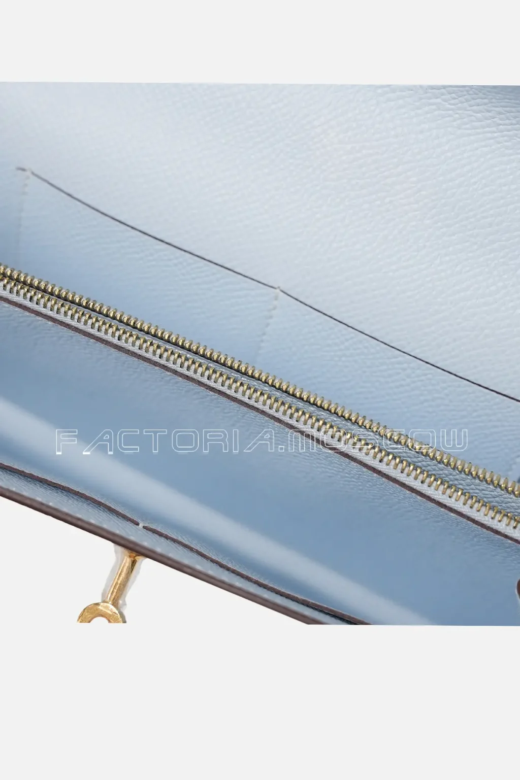 Hermès Kelly To-Go Wallet Bleu Brume Epsom GHW