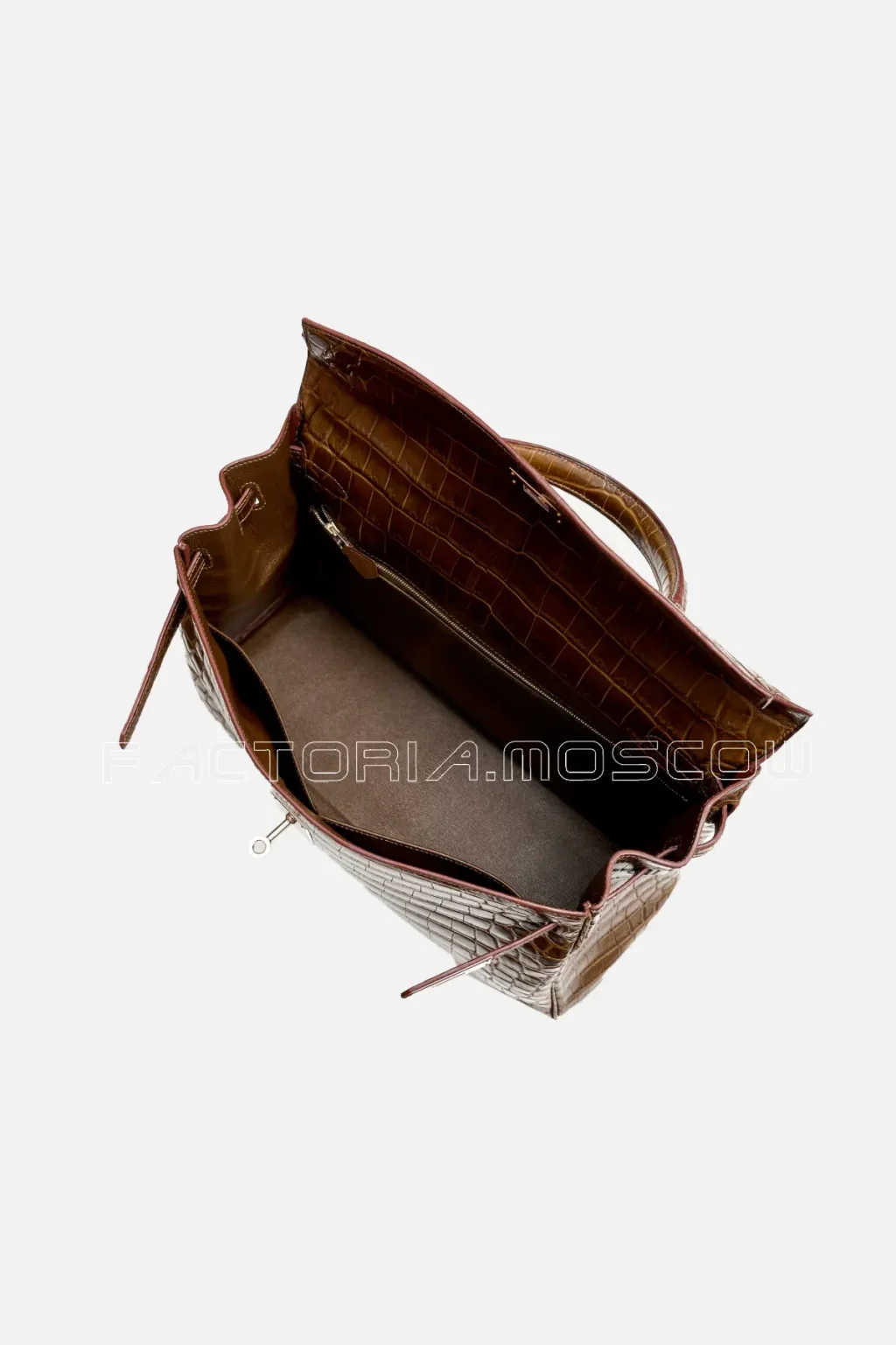 Hermès Kelly Retourne 35 Matte Niloticus Crocodile Colour Gris Elephant PHW