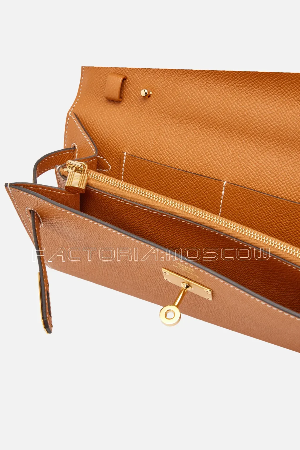 Hermès Kelly To-Go Wallet Caramel Epsom GHW