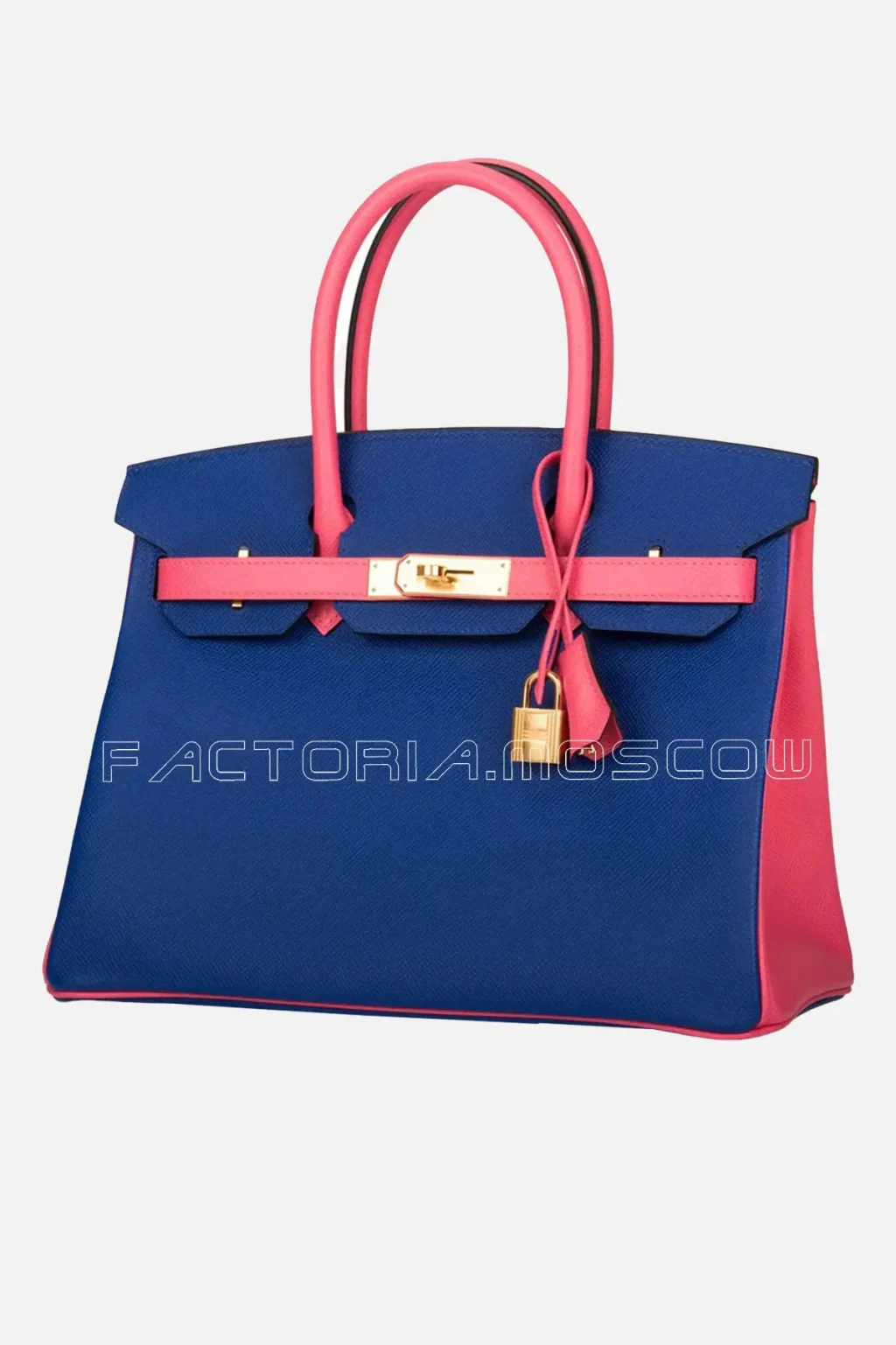 Hermes HSS Bi-Color Bleu Electric and Rose Azalee Epsom Birkin 30 GHW