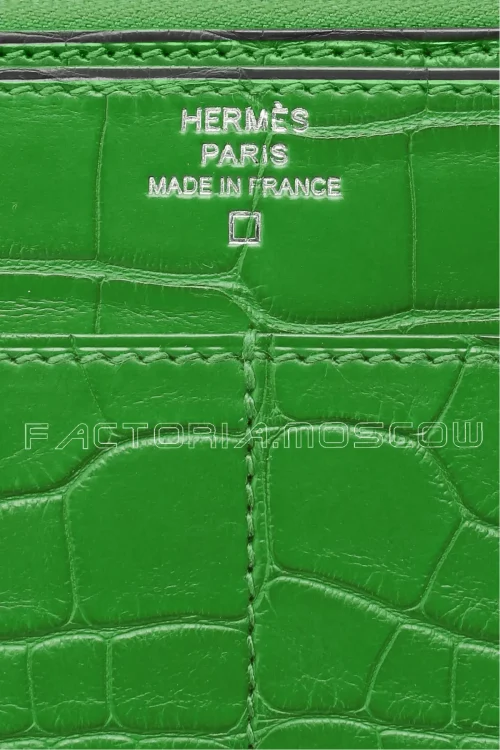 Hermes Dogon Duo Wallet Alligator matte Cactus Hardware Phw
