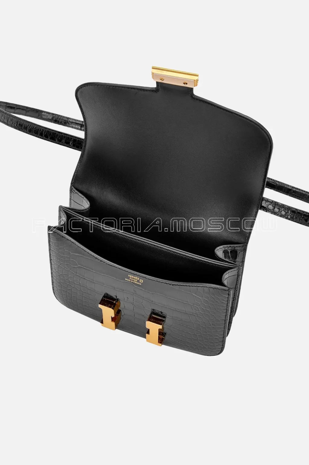 Hermès Mini Constance 18 Shiny Alligator Black GHW