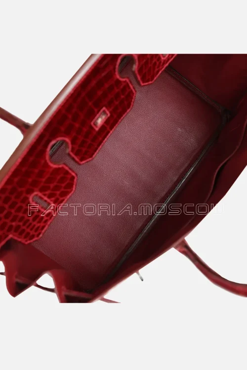 Hermès Birkin 35 Shiny Porosus Crocodile Colour Rouge H PHW