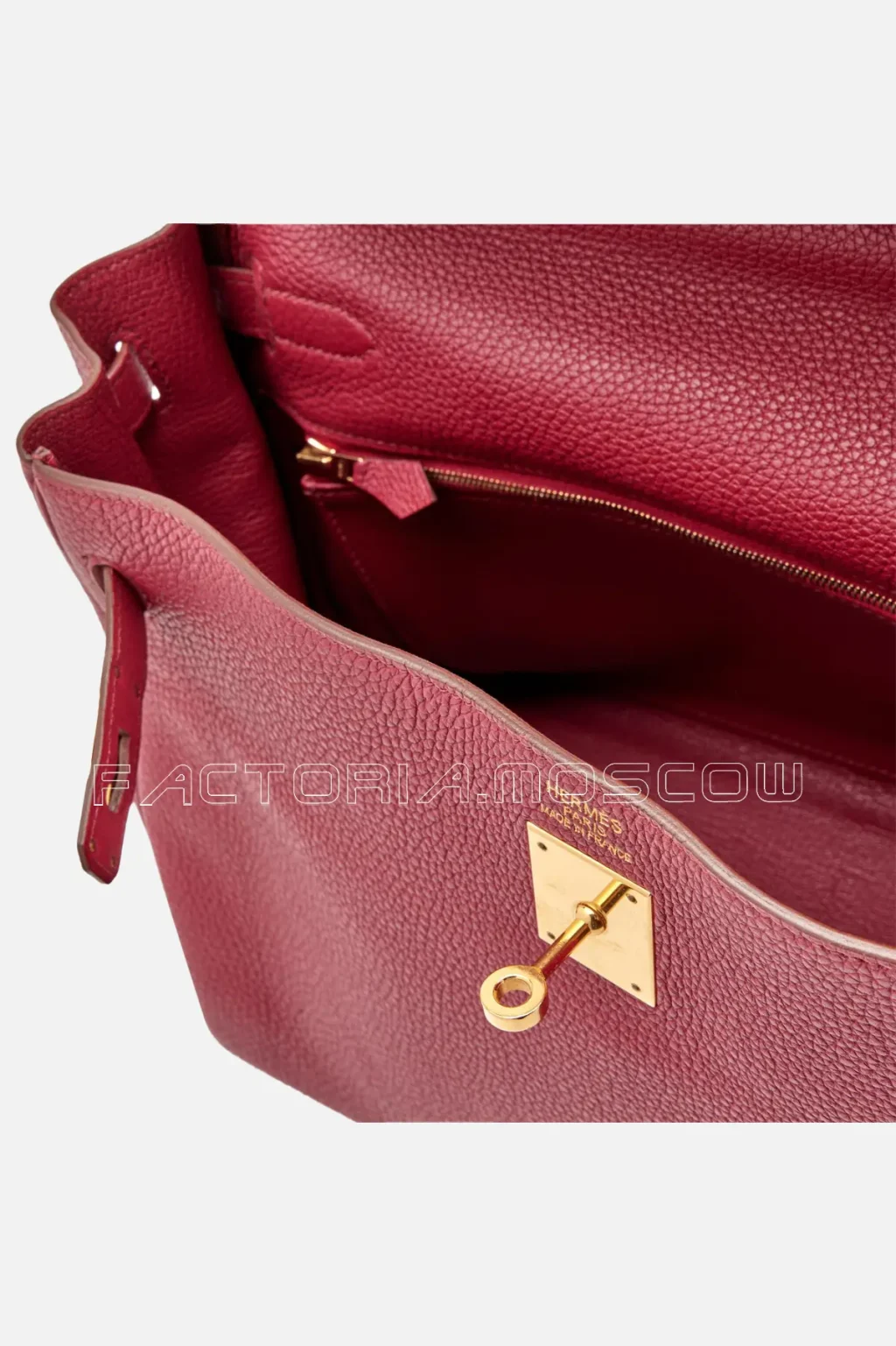 Hermès  Kelly Retourne 35 Togo Colour Rubis GHW