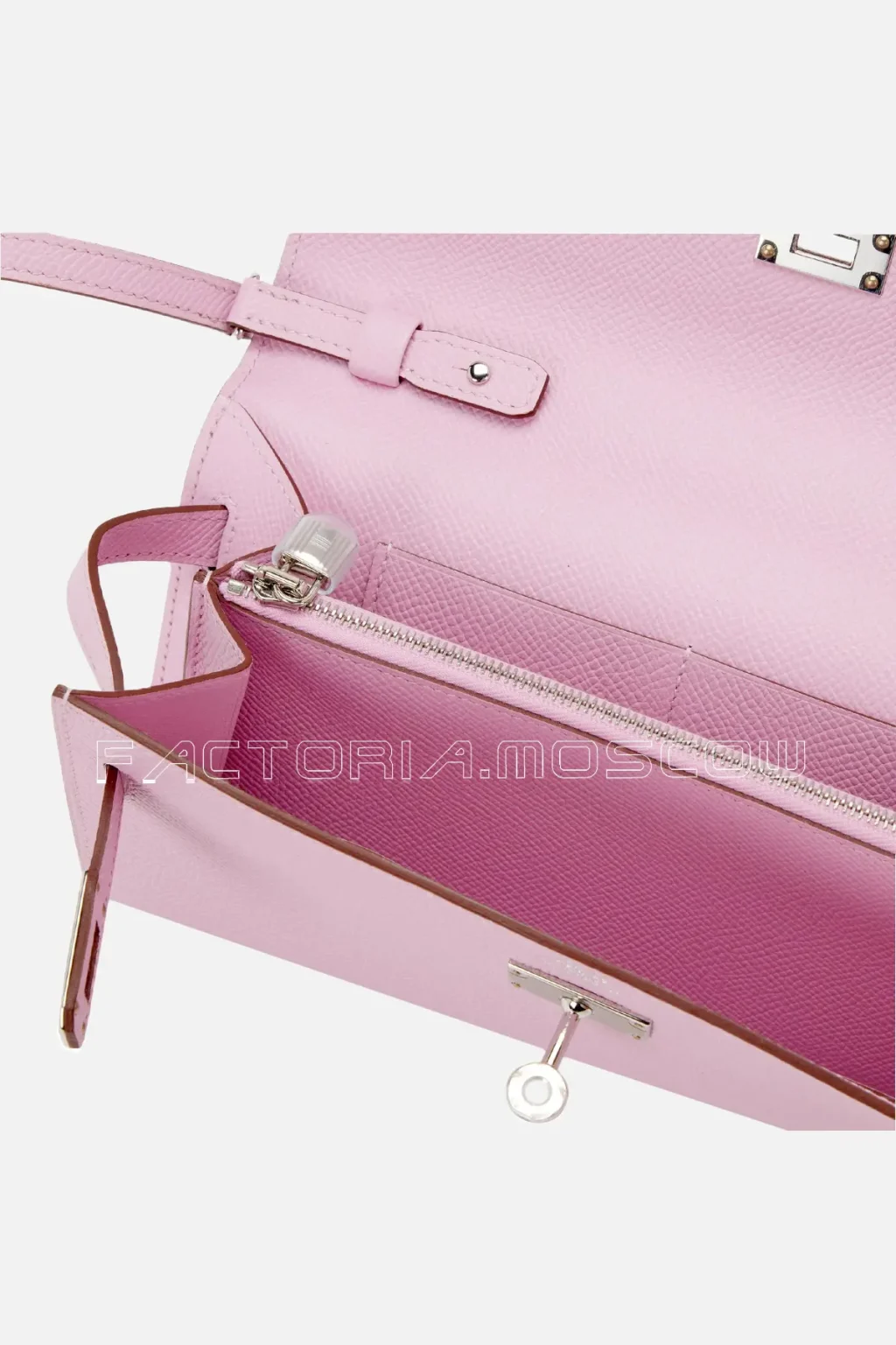 Hermès Kelly To Go Wallet Mauve Sylvestre Epsom PHW