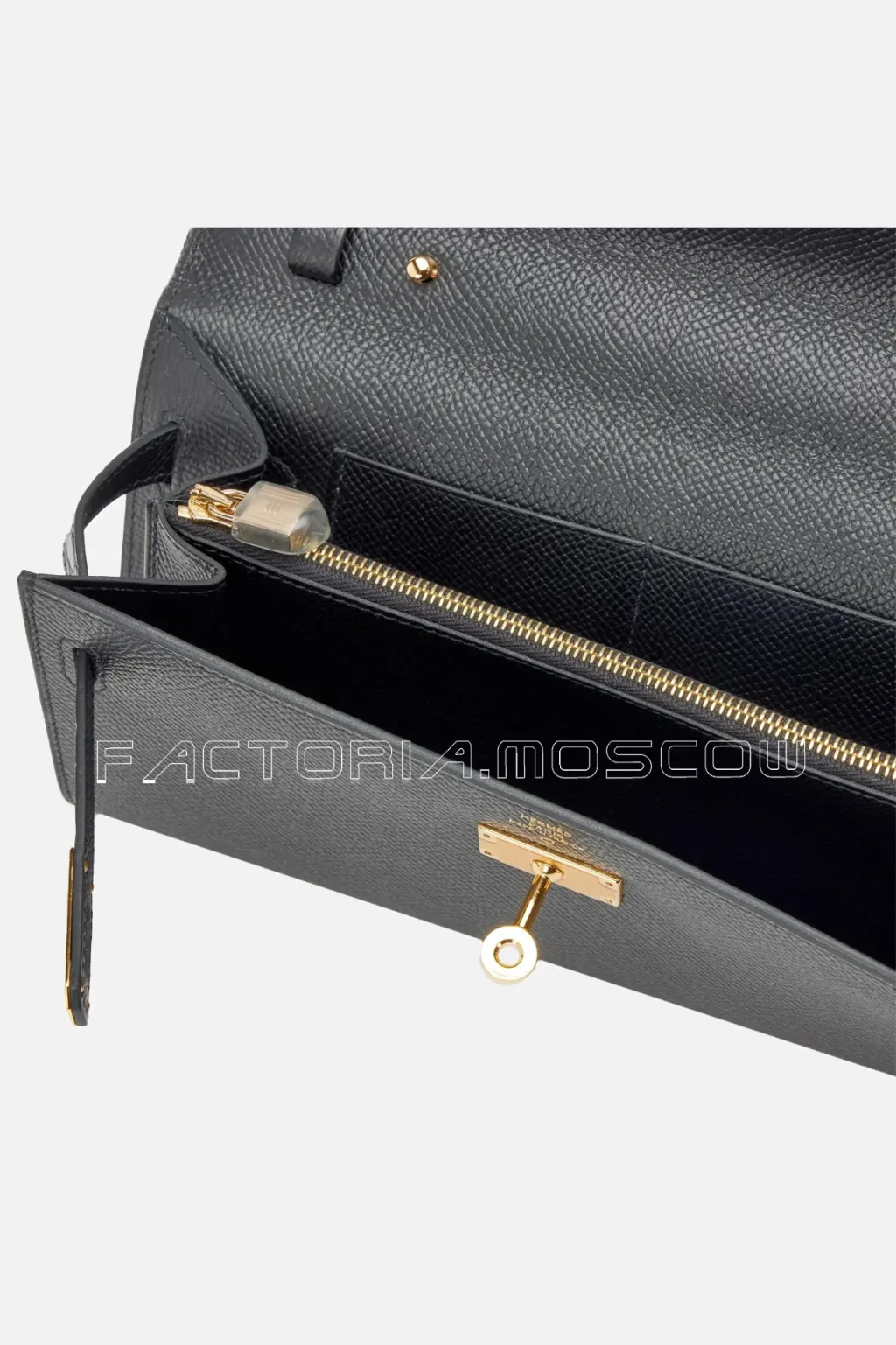 Hermès Kelly To Go Wallet Touch Black Epsom And Shiny Alligator GHW