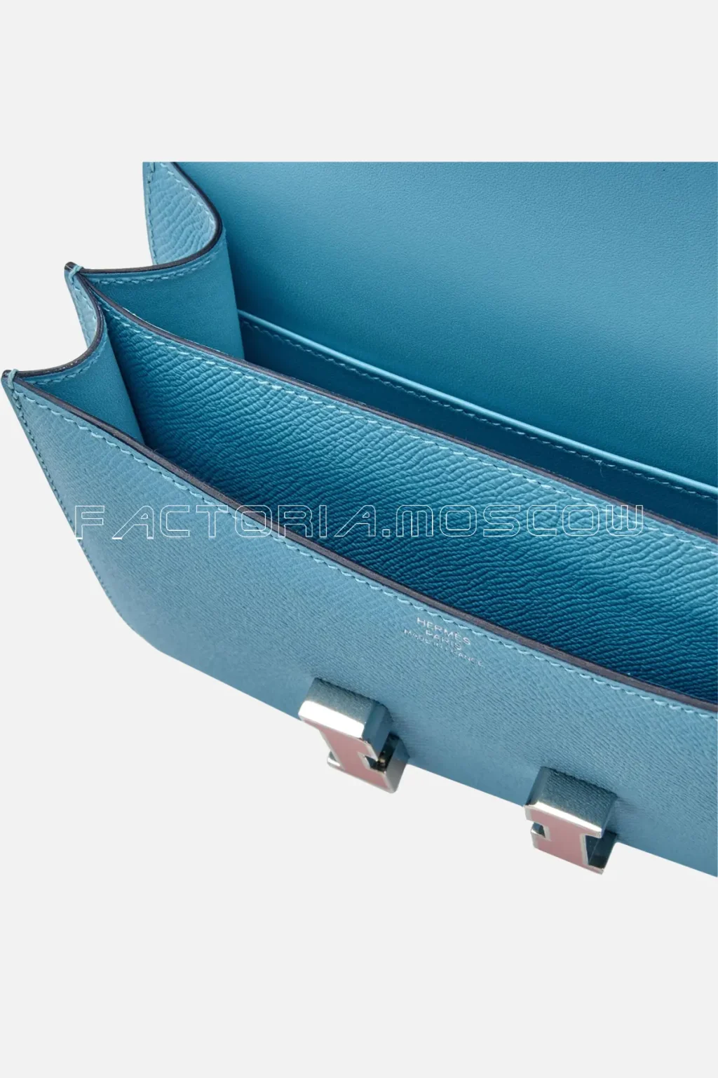 Hermès Mini Constance 18 Bleu Du Nord Epsom And Rouge De Coeur Enamel PHW
