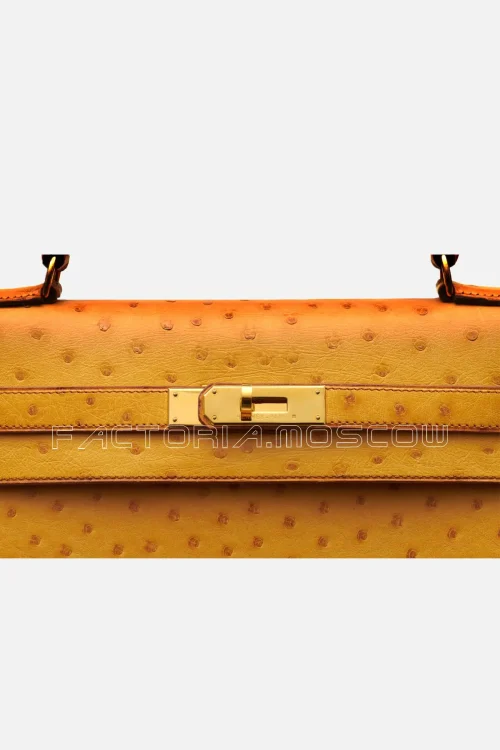 Hermès Kelly Sellier 35 Ostrich Colour Saffron GHW