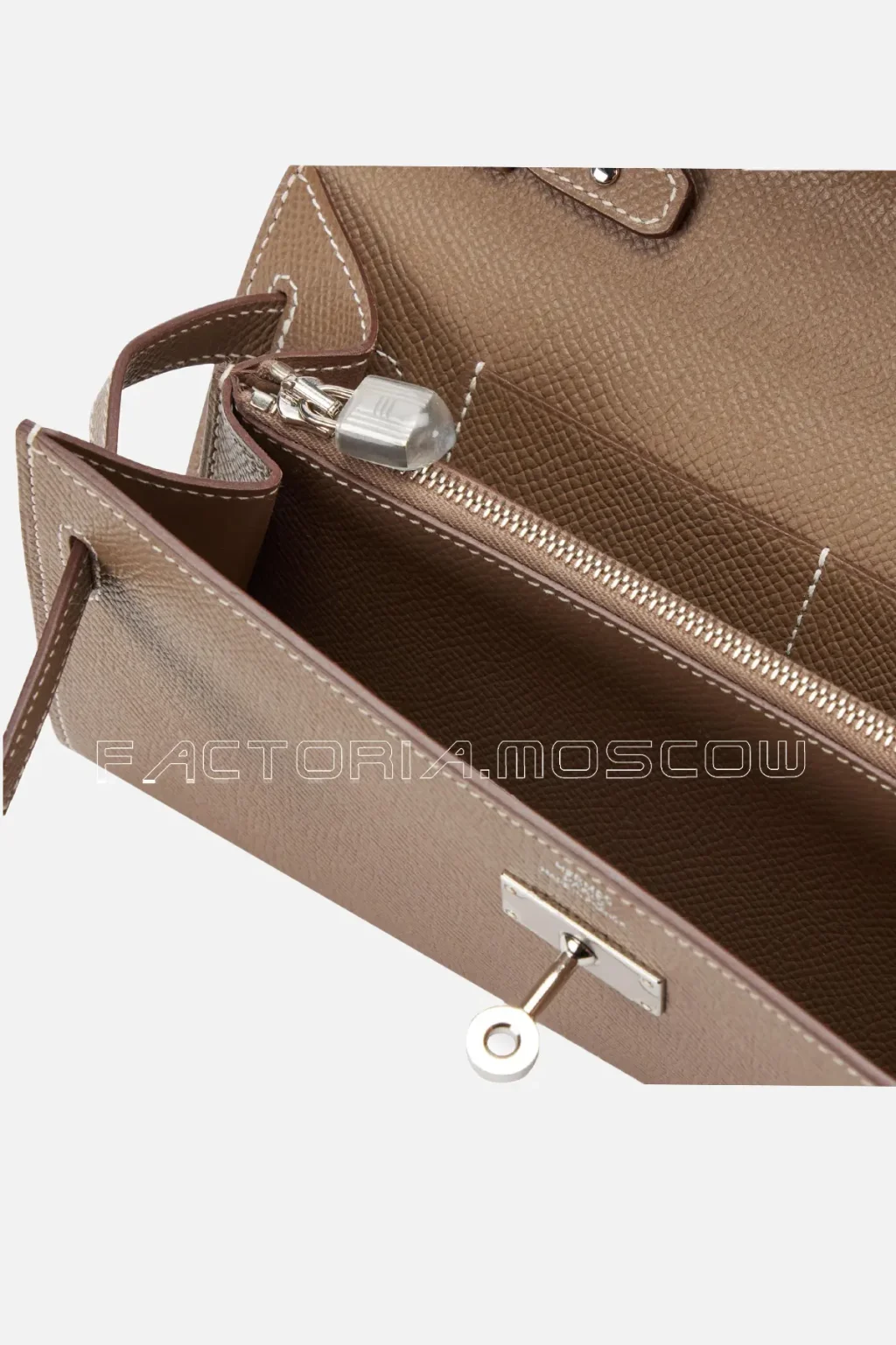 Hermès Kelly To Go Wallet Étoupe Epsom PHW