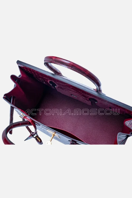 Hermes Bordeaux Shiny Crocodile Niloticus Birkin 30 GHW