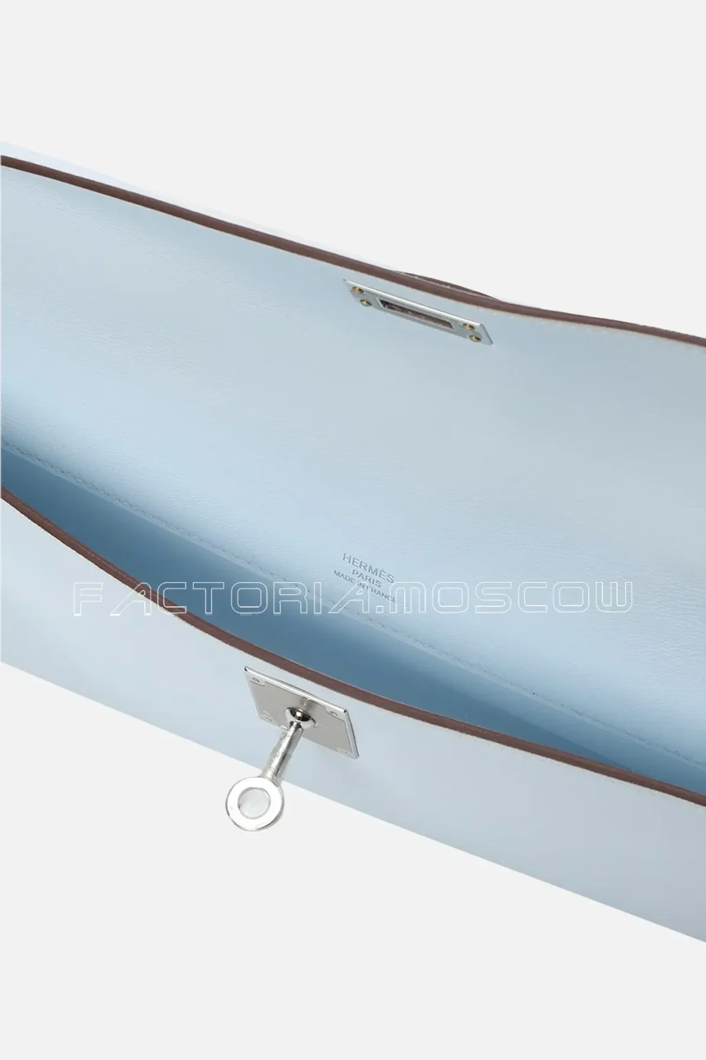 Hermes Kelly Cut Clutch Swift Blue Brume PHW