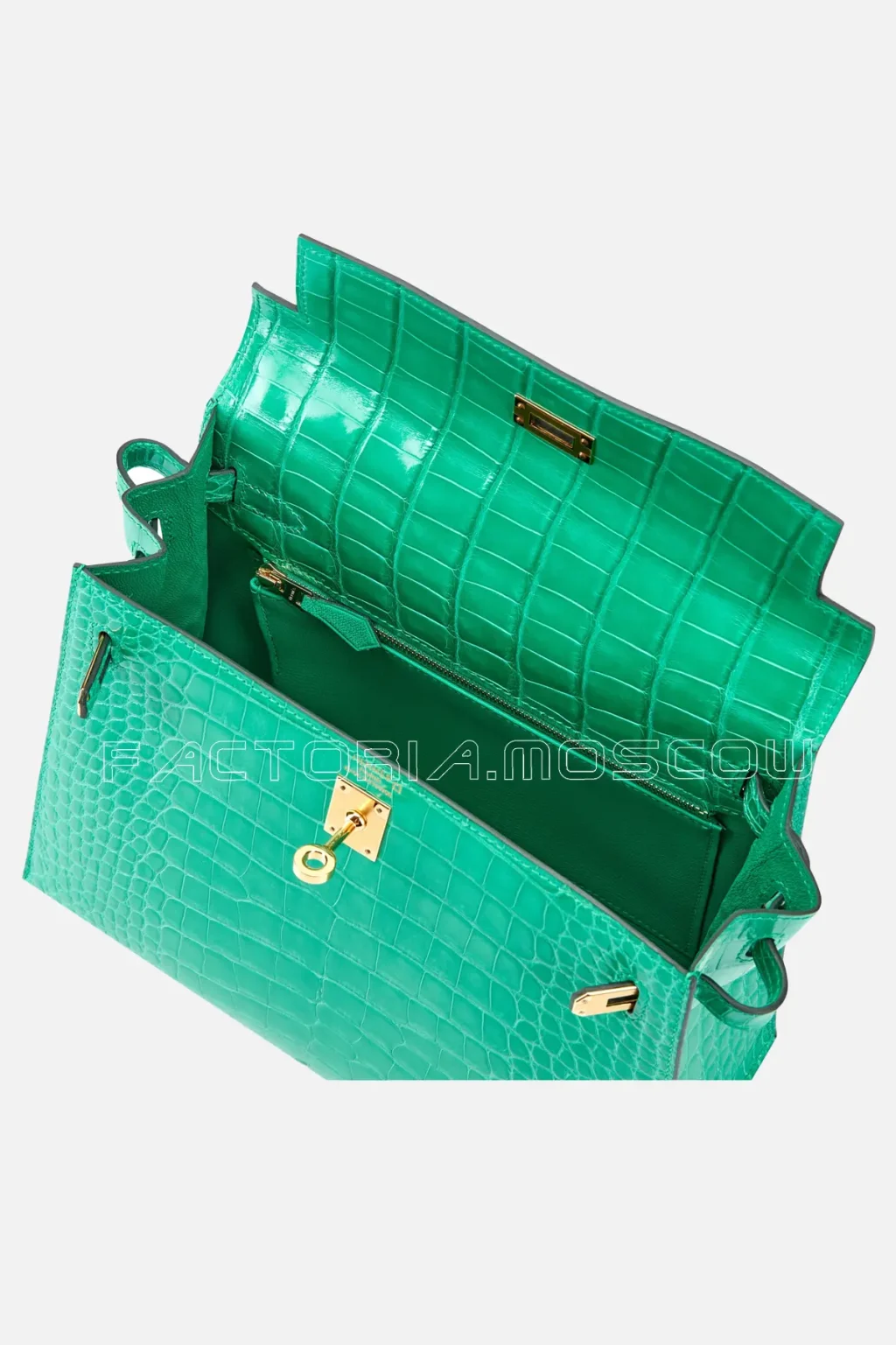 Hermès Kelly Sellier 25 Shiny Alligator Colour Vert Jide GHW