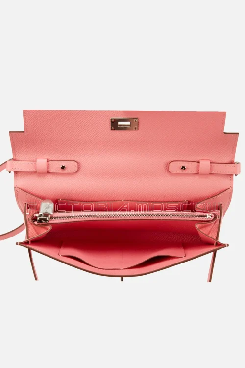 Hermès Kelly Classique To Go Wallet Rose Confetti Epsom PHW