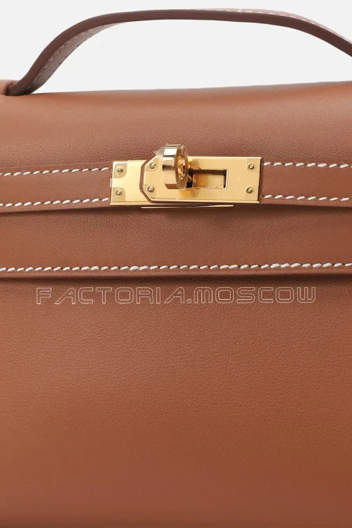 Hermes Kelly Pochette Swift Colour Gold GHW
