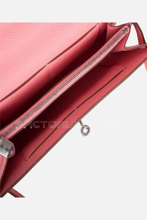 Hermès Kelly Classic Wallet To Go Rose Confetti Epsom PHW