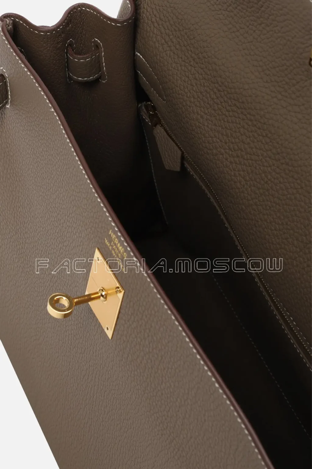 Hermes Kelly Retourne 35 Togo Colour Etoupe GHW
