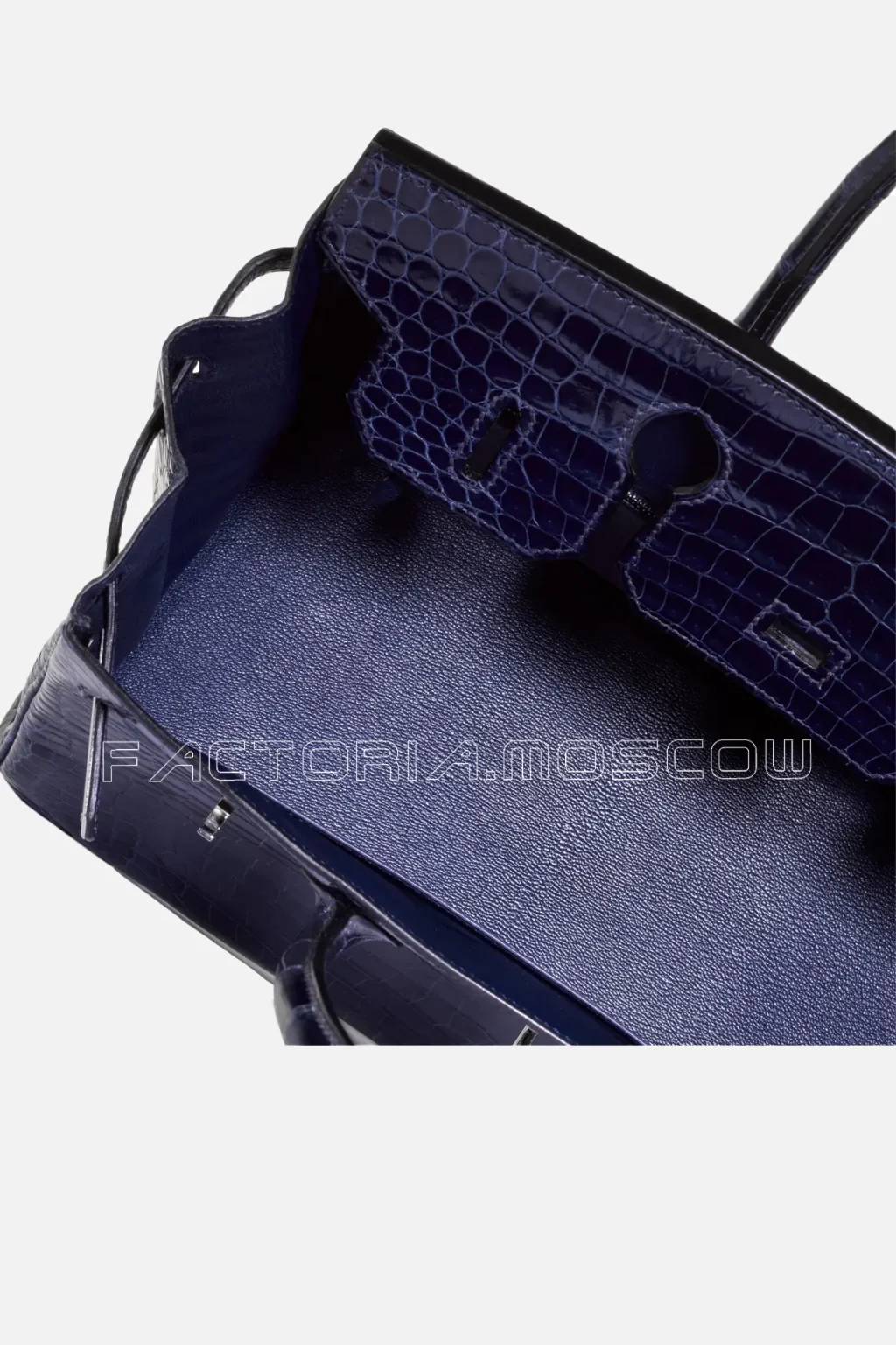 Hermes Shiny Bleu Marine Porosus Crocodile Birkin 30 PHW