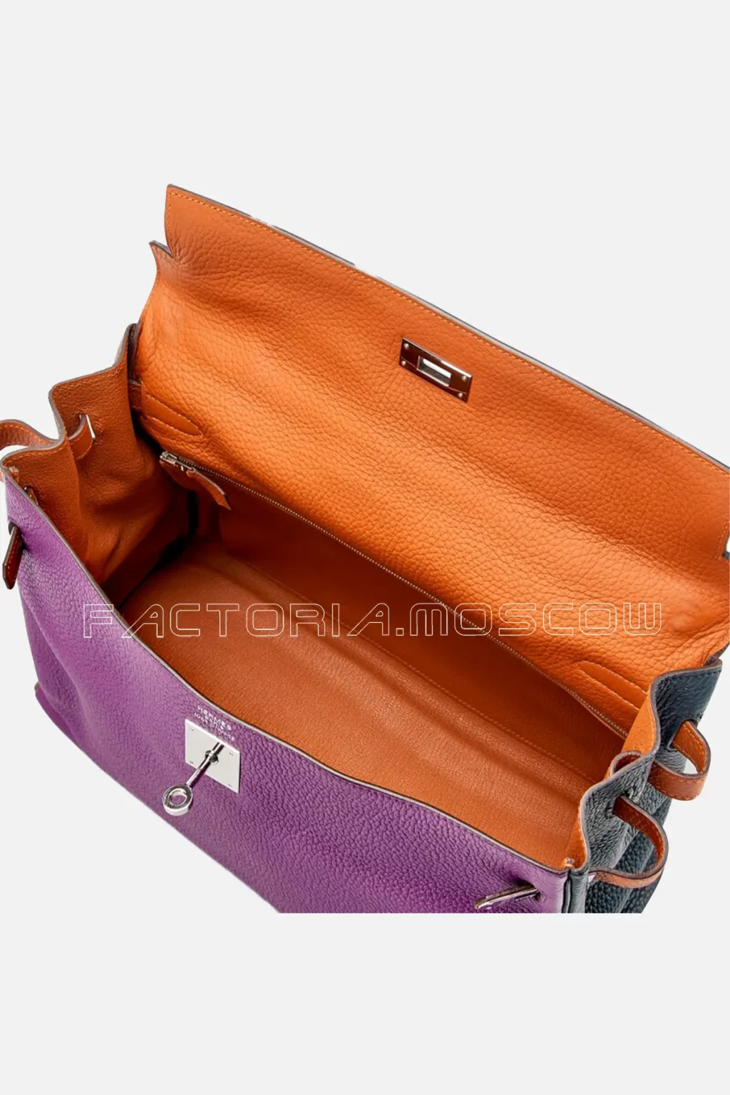 Hermès Kelly Retourne 35 Clemence Colour Ultra Violet, Bleu Lin, Etain, Bleu Obscur, Etoupe PHW