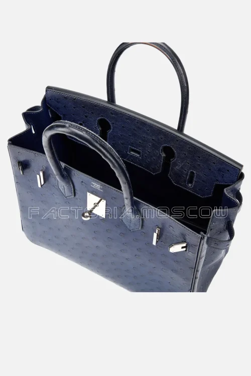 Hermes Bleu Iris Ostrich Birkin 30 PHW
