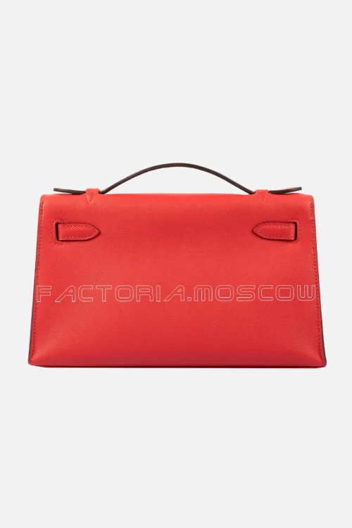 Hermes Kelly Mini Pochette Rouge Tomate Swift GHW