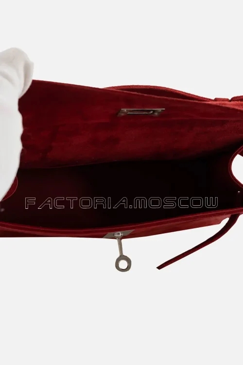 Hermes Kelly Mini Pochette Framboise Doblis Suede PHW