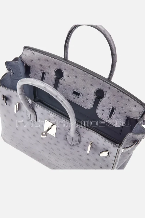Hermes Birkin 30 Gris Agate Ostrich PHW