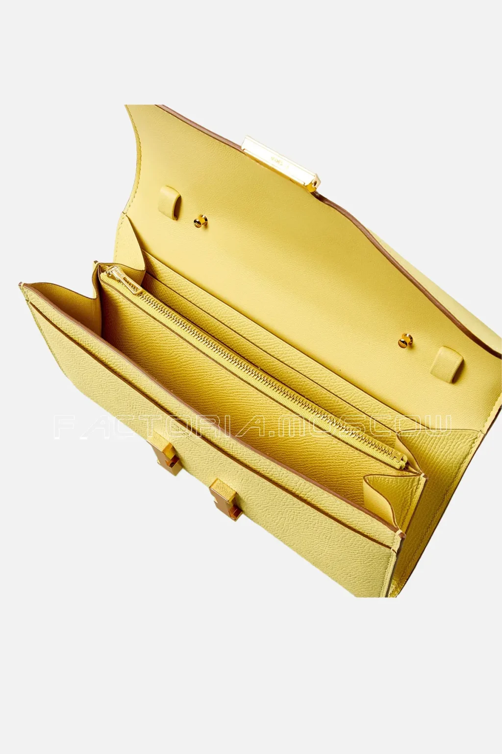 Hermès Constance Long-To-Go Wallet Jaune Poussin Epsom GHW