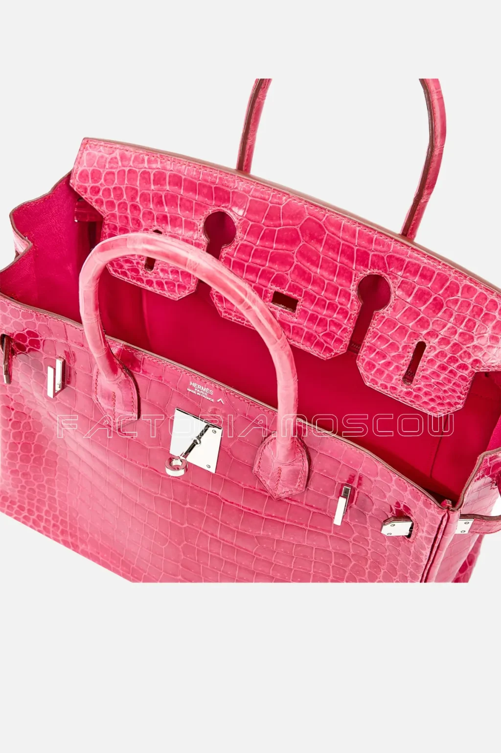 Hermes  Birkin 30 Fuchsia Shiny Porosus Crocodile PHW